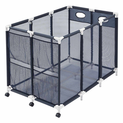 Pool Float Storage Organizer – Rolling Mesh Bin With Pockets