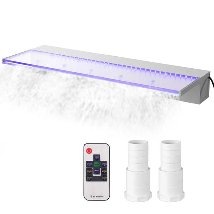 Pool Waterfall Spillway, 36.2 In Acrylic, 17-Color LED