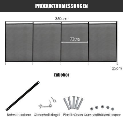 Pool fence, child protection fence, protective fence, pool protection fence, pond fence 366 x 122 cm