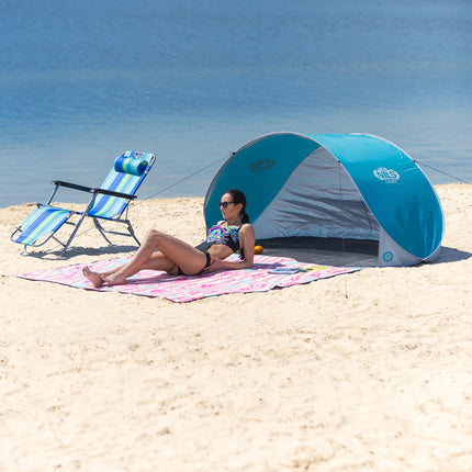 Pop Up Beach Tent, Turquoise-Grey, UV Protection