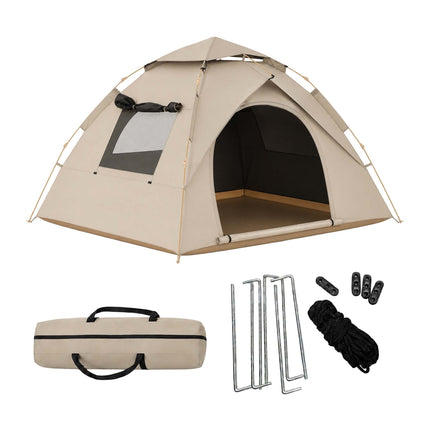 Pop-Up Camping Tent for 3–4 People with Blackout Lining