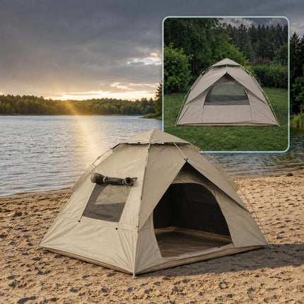 Pop-Up Camping Tent for 3–4 People with Blackout Lining