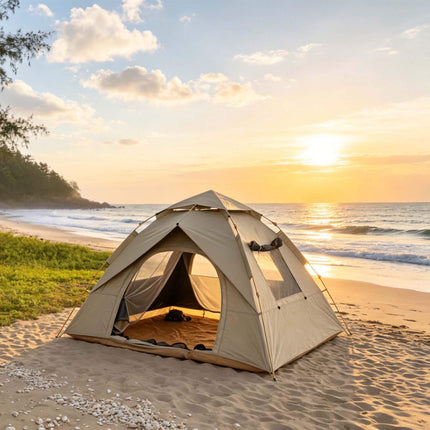 Pop-Up Camping Tent for 3–4 People with Blackout Lining