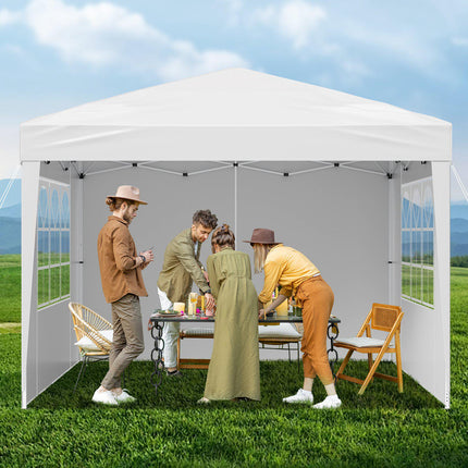 Pop-Up Canopy 10x10 ft, 3 Sidewalls, Adjustable Height