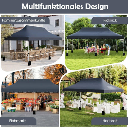 Pop-Up Canopy Tent, 300x600cm, Adjustable Height