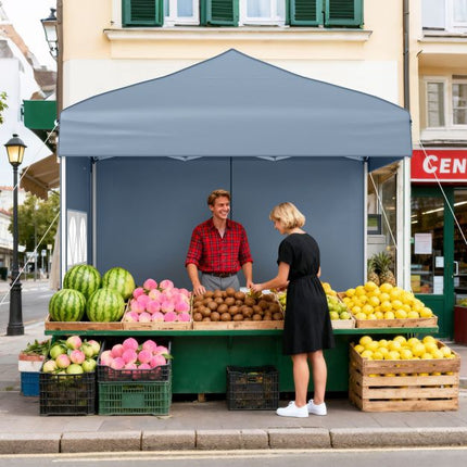 Pop-Up Canopy Tent 6.5x6.5 ft, 4 Sidewalls, Wheeled Bag