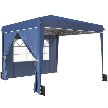 Pop-Up Gazebo 3x3m, Waterproof, Adjustable Height, Blue