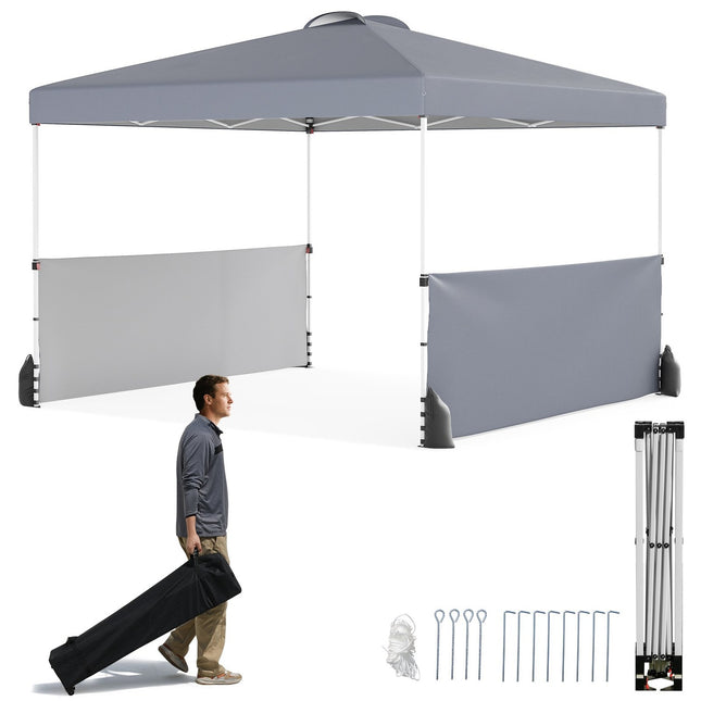 Pop-up paviljoen 3x3m met 2 zijwanden, tas, grijs