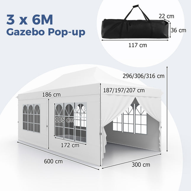 Altana rozkładana 3 x 6 m, 6 ścian bocznych, drzwi zamykane na zamek