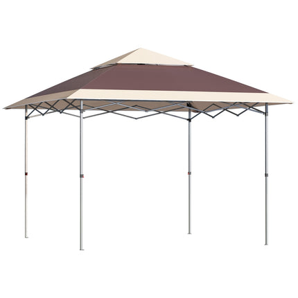 Pop-Up Gazebo tent, 3.6x3.6m, dark brown & khaki