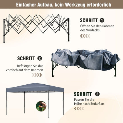 Pop-Up Pavilion 365x225 cm, UV Protection, Portable Bag