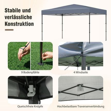 Pop-Up Pavilion 365x225 cm, UV Protection, Portable Bag