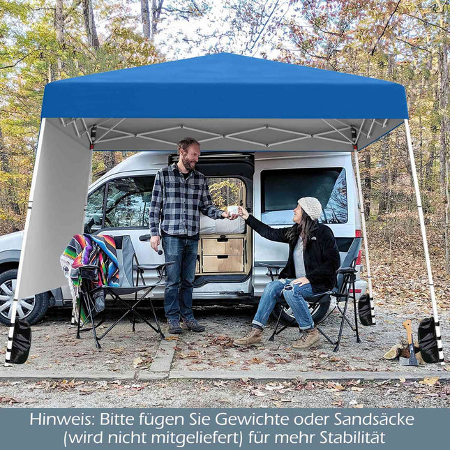 Pop-Up Pavilion 3x3m with Sidewall, Backpack, Anchors