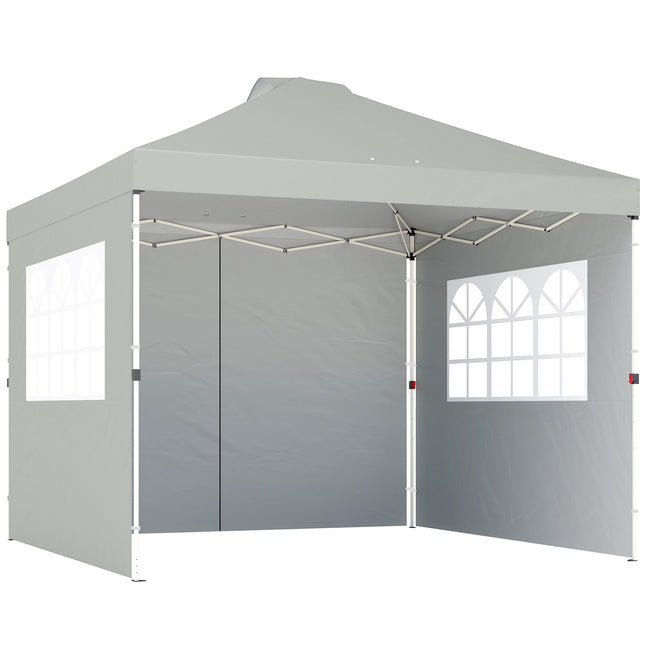 Pop-up paviljoen, UV50+ waterdicht, 3 zijwanden, lichtgrijs