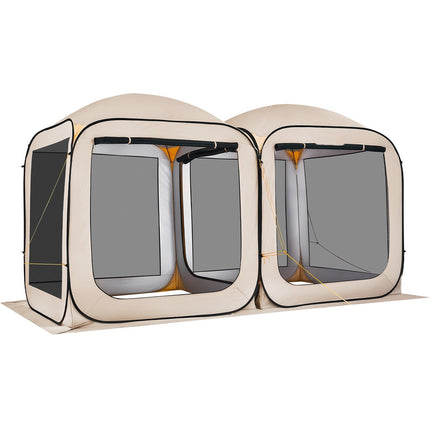 Pop-Up Screen House Tent, 10-Person, Beige, Carry Bag