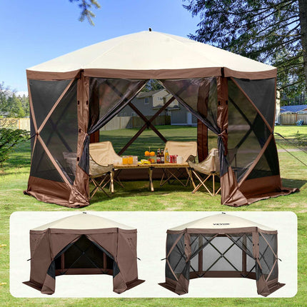 Pop-Up Screen Tent 11.5x11.5 ft, 6-Sided, Mosquito Net
