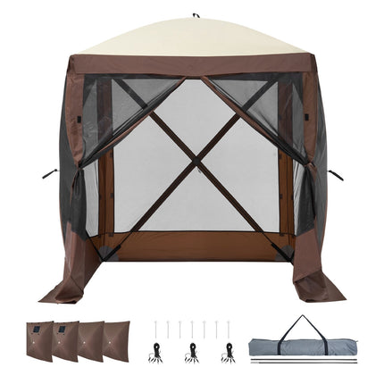 Pop-Up Screen Tent 6x6 Ft, Mosquito Net, 4 Privacy Panels