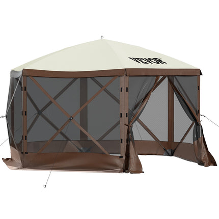 Pop-Up Screen Tent Canopy, 10x10 ft, 6-Sided Mesh, Carry Bag