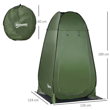 Camping Shower Tent - Portable Outdoor Toilet, Dark Green