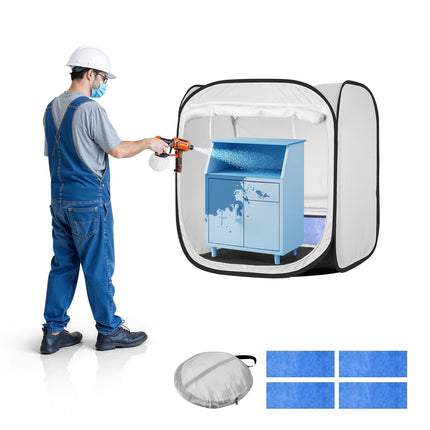Pop-Up Spray Paint Booth Tent, Mesh Door, 72 x 72.5 x 75 cm