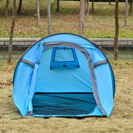 Light pop-up tent for 2 people - 3 seasons, blue/grey