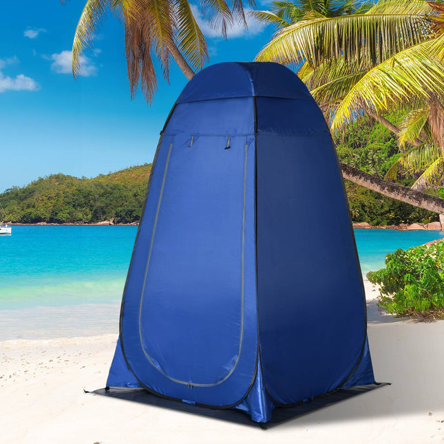 Outdoor pop-up shower and toilet tent with carry bag