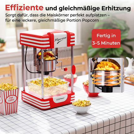 Popcorn Machine 300W, Retro Cinema Style, Warming Light