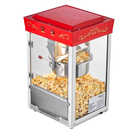 Popcorn Machine, 8 Oz Kettle, 800W Countertop, Red