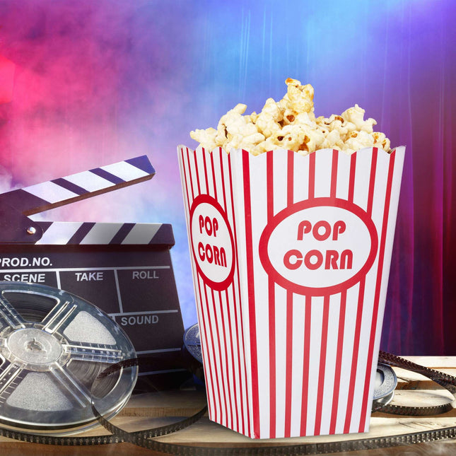 Popcorn bags, 72 pcs, red/white