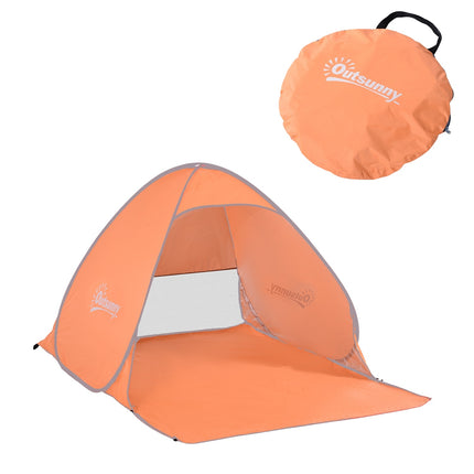 Pop-up beach tent, automatic installation, UV protection, orange