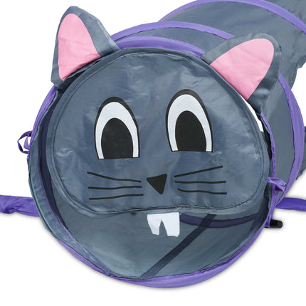 Pop-up cat tunnel with mouse design