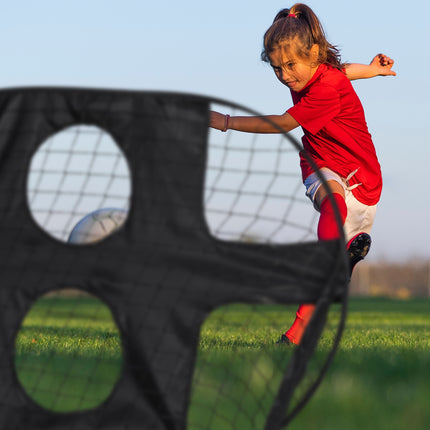 Pop up goal for soccer with goal wall
