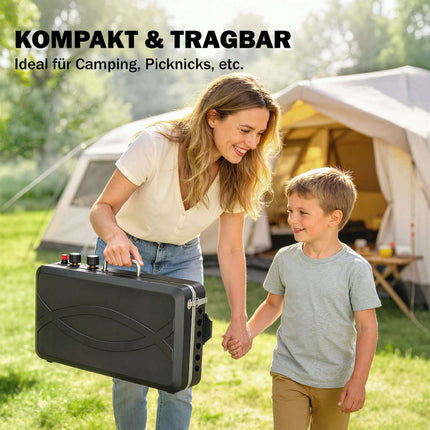 Portable 2-Burner Gas Grill, 7 kW, Tabletop Convertible