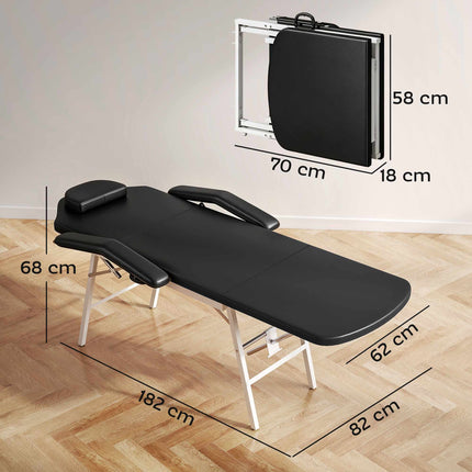 Portable 3-Section Massage Table, Adjustable with Headrest