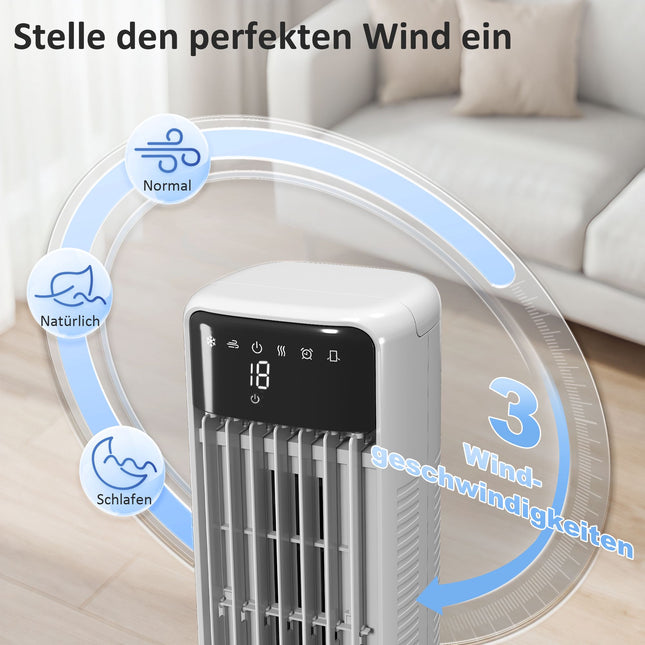 Portable 3-in-1 Air Cooler, 9L Tank, 48 Oscillation, White