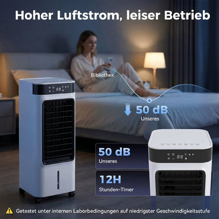 Portable 3-in-1 Air Cooler with 7L Tank, 48 Oscillation
