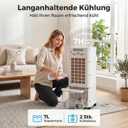 Portable 3-in-1 Air Cooler with 7L Tank, 48 Oscillation