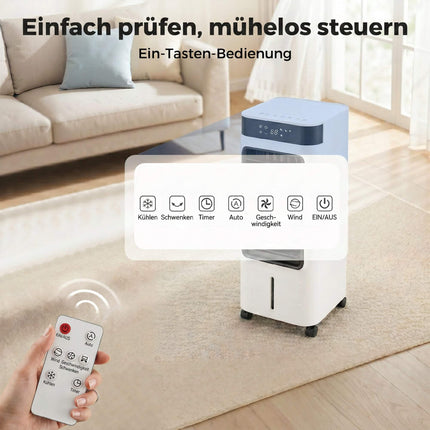 Portable 3-in-1 Air Cooler with 7L Tank, 48 Oscillation