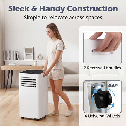 Portable 4-in-1 Air Conditioner, 7000 BTU, Dehumidifier & Fan