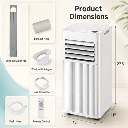Portable 9000 BTU Air Conditioner, 3-in-1, 42 m² Coverage