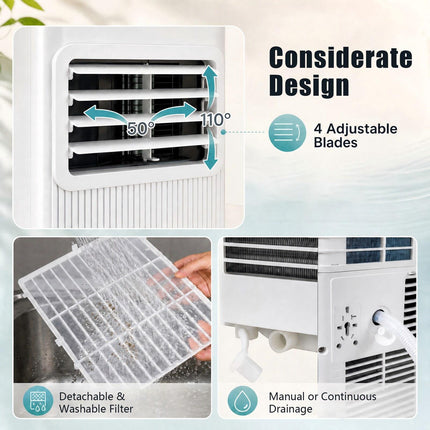 Portable 9000 BTU Air Conditioner, 3-in-1, 42 m² Coverage