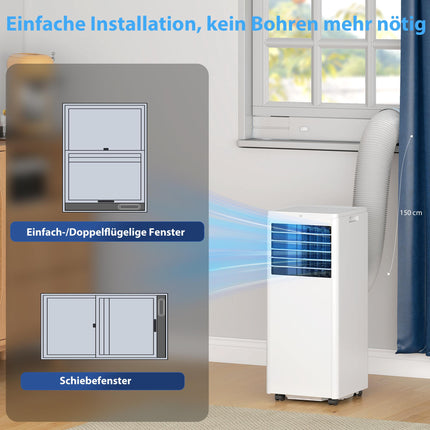 Portable Air Conditioner 7000 BTU, 4-in-1 Cooling, Dehumidifier