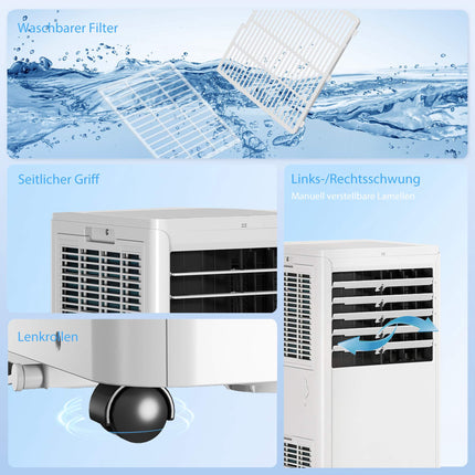 Portable Air Conditioner 9000 BTU, 4-in-1 Cooling Unit