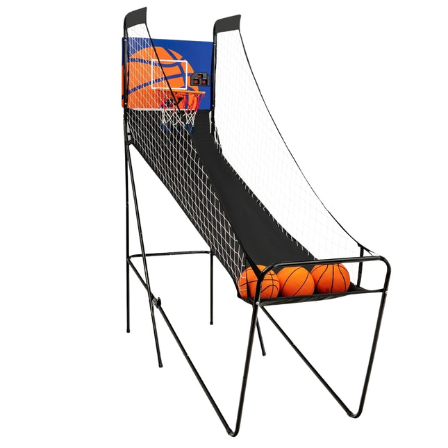 Draagbare arcade basketbalspel basketbalmachine voor kinderen 208 x 62 x 207 cm zwart
