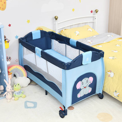 Portable Baby Crib Playpen with Bassinet and Changing Table