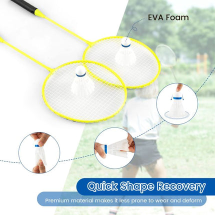 Portable Badminton Net Set 270cm, Rackets, Carry Case