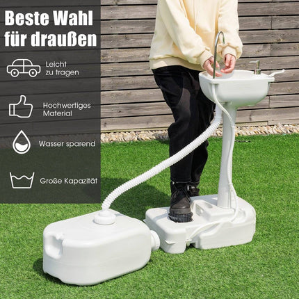 Portable Camping Sink with 17L Water Tank & Wheels