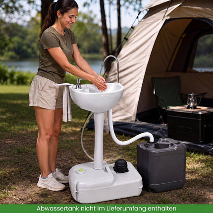 Portable Camping Sink with 4.5 Gal Tank & Foot Pump