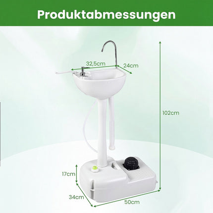 Portable Camping Sink with 4.5 Gal Tank & Foot Pump