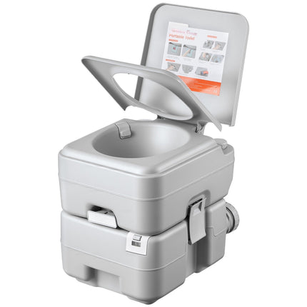 Portable Camping Toilet, 20L Detachable Tank, 120 Flushes